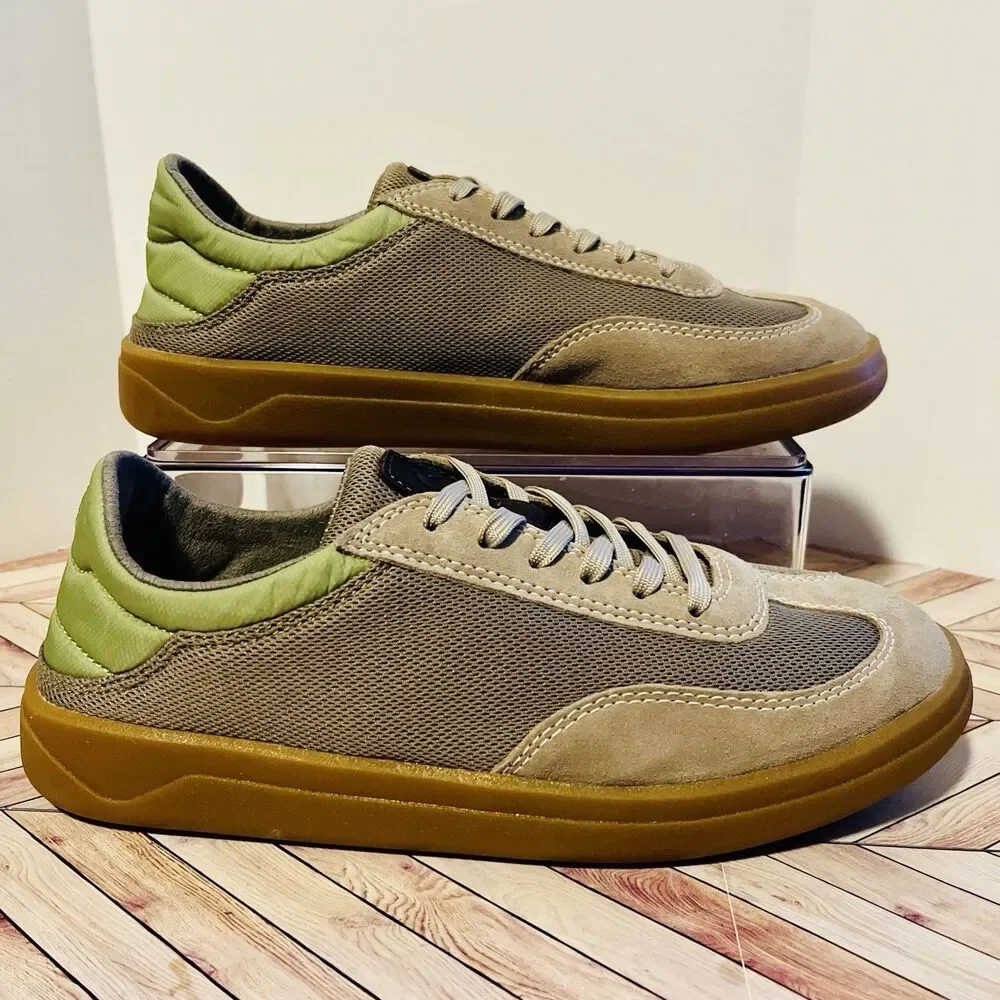 Olukai Punini Men’s 7 M‎ Sneakers Clay Lemon Grass Mesh Suede Drop in Heel Tan